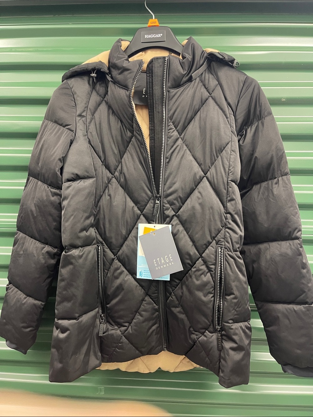 Etage Black Quilted Hooded Puffer Jacket